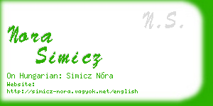 nora simicz business card