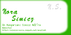 nora simicz business card